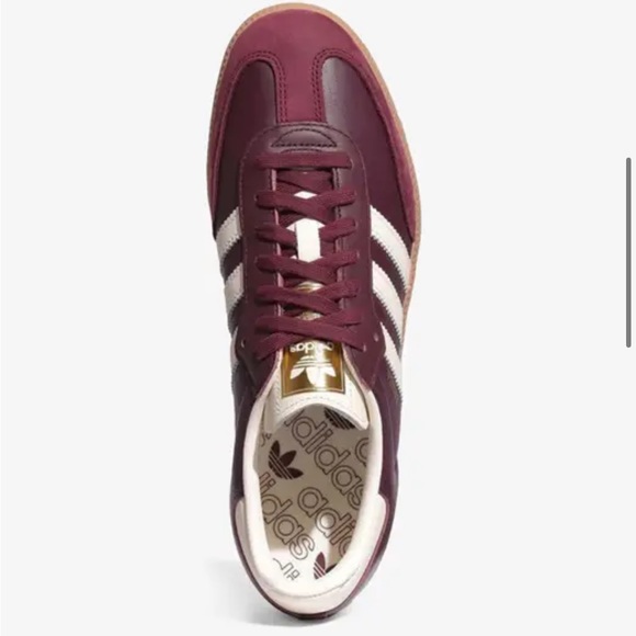 NWT Adidas Samba OG W Maroon Cream White Gold Metallic Sneakers Size Women’s 7 - Picture 4 of 16